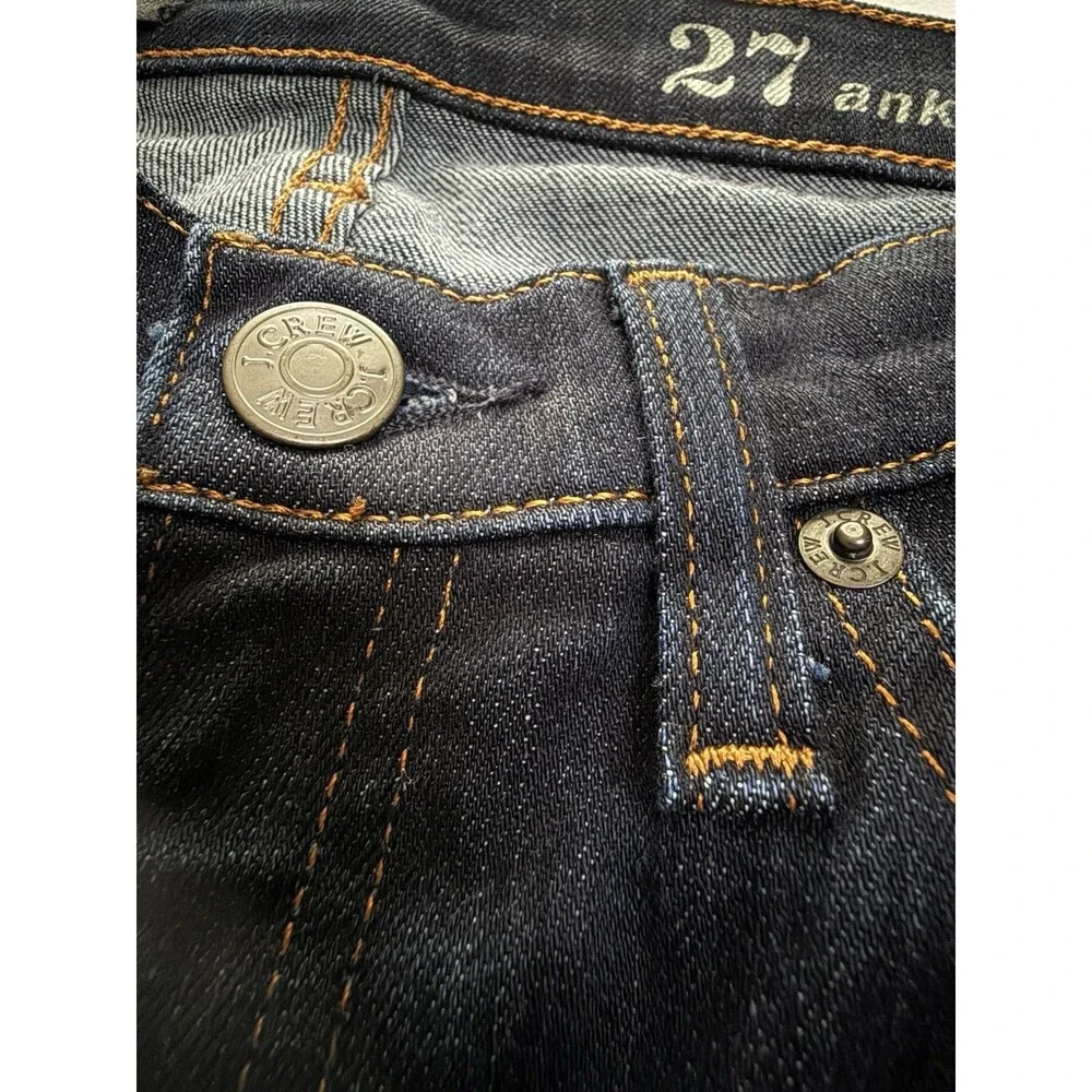 J. Crew Toothpick Skinny Jeans Sz 27 Ankle Dark Blue Stretch EUC